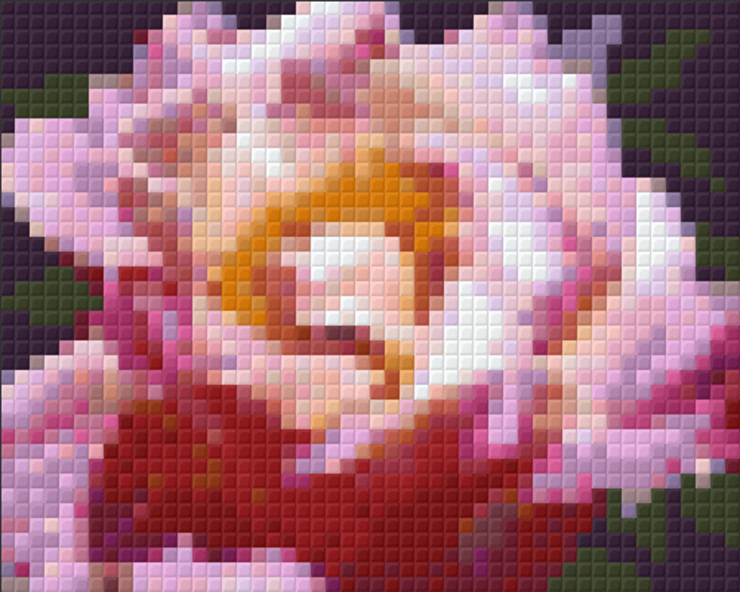 Pink Rose One [1] Baseplate PixelHobby Mini-mosaic Art Kit image 0